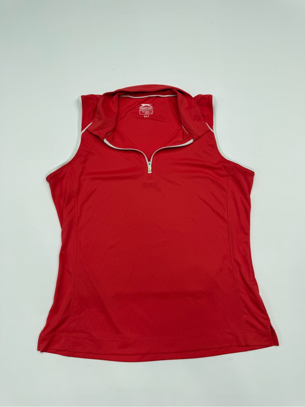 Slazenger Red Sleeveless Zip-Front Golf Top